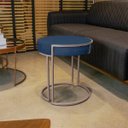 Ver imagem 2 de Puff Love Suede Azul Marinho Base Industrial Cobre