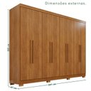 Ver imagem 4 de Guarda-Roupa Casal com Pés 8 Portas 4 Gavetas França Espresso Móveis Cinamomo