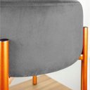Ver imagem 5 de Kit 4 Puffs Iron Suede Grafite Base Metálica Cobre