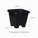 Ver imagem 2 de Kit 2 Vasos M Quadrados de Plástico com Pézinho 3,6 Litros
