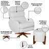 Poltrona Amamentação Maitê Premium com Balanço Puff Redondo:off White - 4