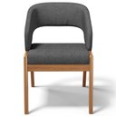 Ver mais imagens de Kit 02 Cadeiras de Jantar e Estar Living Estofada Lince L02 Linho Cinza Escuro - Lyam Decor