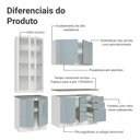 Ver imagem 6 de Armário de Cozinha Completa 190cm Branco/cinza Lux Madesa 02