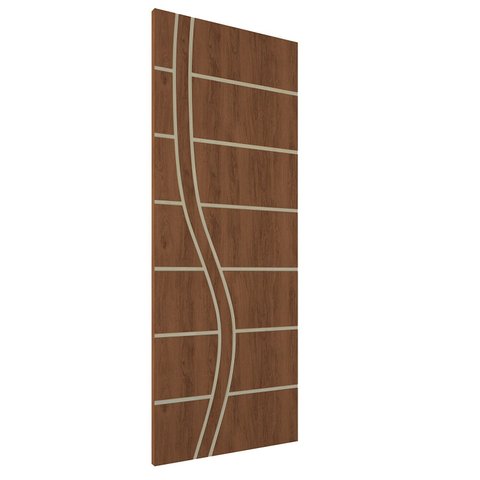 Porta de Madeira Frisada U.v 210cm X 80cm:imbuia