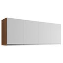 Ver imagem 1 de Armário Aéreo para Cozinha Andréia 4 Portas 160cm Amêndoa Branco - Ajl