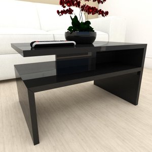 Mesa de Centro Sala Minimalista Preta Quadrada Retangular Mesinha de Centro Sala Madeira
