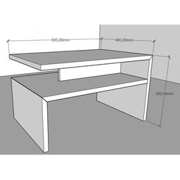 Mesa de Centro Sala Minimalista Preta Quadrada Retangular Mesinha de Centro Sala Madeira - 2