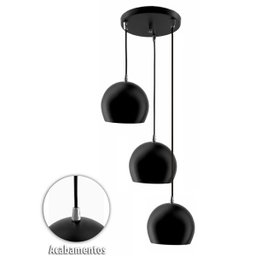 Pendente Bola Preto/Cromado /3 3003 - 3