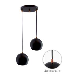 Pendente Bola Preto/Cobre /2 3002 - 3