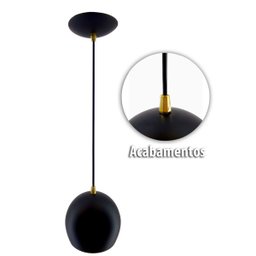 Pendente Bola Preto/Dourado /1 3001 - 3