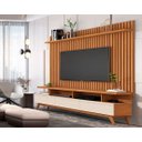 Ver imagem 1 de Rack Vivare 1.8 Wood com Painel Classic Ripado para Tv até 72 Polegadas Nature/off White - Giga Móve