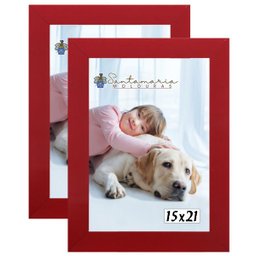 Kit 2 Molduras Porta Retrato 15X21 Vermelho - 1