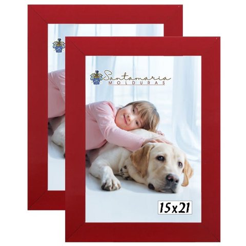 Kit 2 Molduras Porta Retrato 15X21 Vermelho
