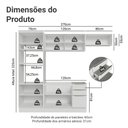 Ver imagem 3 de Armário de Cozinha Completa 270 X 60 cm Branco/Branco Veludo Lux Madesa 08