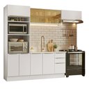 Ver imagem 2 de Armário de Cozinha Completa 270 X 60 cm Branco/Branco Veludo Lux Madesa 08