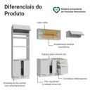 Ver imagem 4 de Armário de Cozinha Completa 270 X 60 cm Branco/Branco Veludo Lux Madesa 08