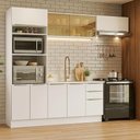 Ver imagem 1 de Armário de Cozinha Completa 270 X 60 cm Branco/Branco Veludo Lux Madesa 08