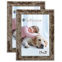 Ver imagem 1 de Kit 2 Molduras Porta Retrato 15X21 Marrom