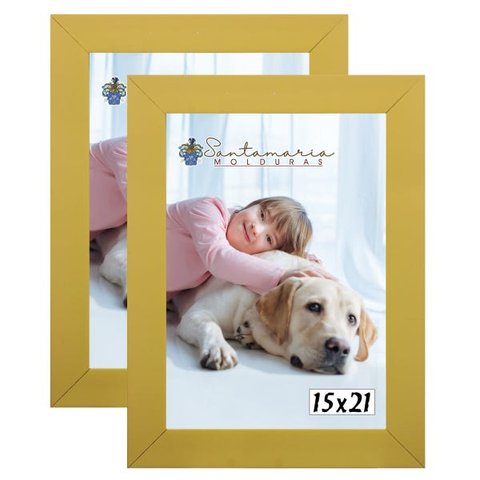 Kit 2 Molduras Porta Retrato 15X21 Amarelo