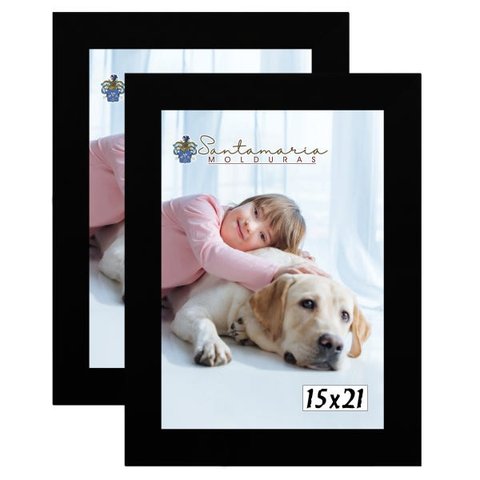 Kit 2 Molduras Porta Retrato 15X21 Preto