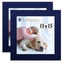 Ver imagem 1 de Kit 2 Porta Retrado Molduras 15x15 Azul