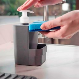 Porta Detergente e Esponja 500 Ml Compacto Branco Trium - 2