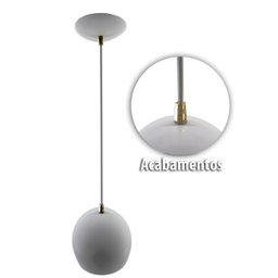 Pendente Bola Branco/Dourado /1 3001 - 3