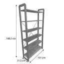 Ver imagem 5 de Estante 6 Prateleiras de Madeira Pinus Linea Ample Nozes