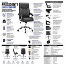 Ver imagem 7 de Poltrona Presidente Luxo Confort com Molas Ensacadas Preta