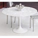 Ver imagem 1 de Mesa de Jantar Tulipa Saarinen Redonda 90cm Mármore Branco Extra - Branco