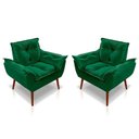 Ver imagem 6 de Kit C-02 Poltronas Opala + 01 Puff Redondo Danny Suede Verde