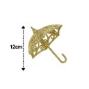 Ver imagem 4 de Kit 4 Enfeites Árvore Natal Mini Guarda Chuva Arabesco Glitter Dourado 12cm - Magizi