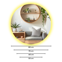 Ver imagem 4 de Espelho Redondo com Led Branco Quente - 3000k - 50x50 Cm