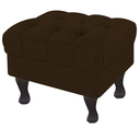 Ver imagem 2 de Puff Recamier Retrô Luis Xv Suede Marrom - 50 cm