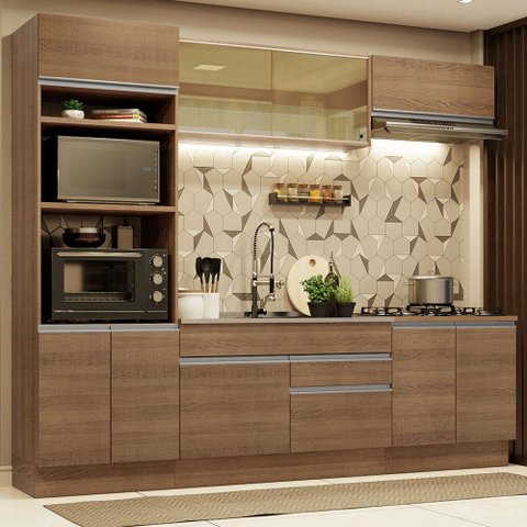 Armário de Cozinha Completa 270cm Rustic Glamy Madesa 10