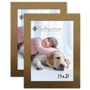 Ver imagem 1 de Kit 2 Molduras Porta Retrato 15X21 Dourado