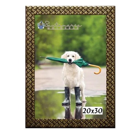 Moldura Porta Retrato 20x30 3cm Relevo Dourado