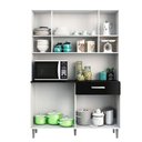 Ver imagem 4 de Kit Cozinha 8 Portas 1 Gaveta Gabi Branco Com Preto