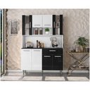 Ver imagem 5 de Kit Cozinha 8 Portas 1 Gaveta Gabi Branco Com Preto