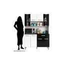 Ver imagem 3 de Kit Cozinha 8 Portas 1 Gaveta Gabi Branco Com Preto