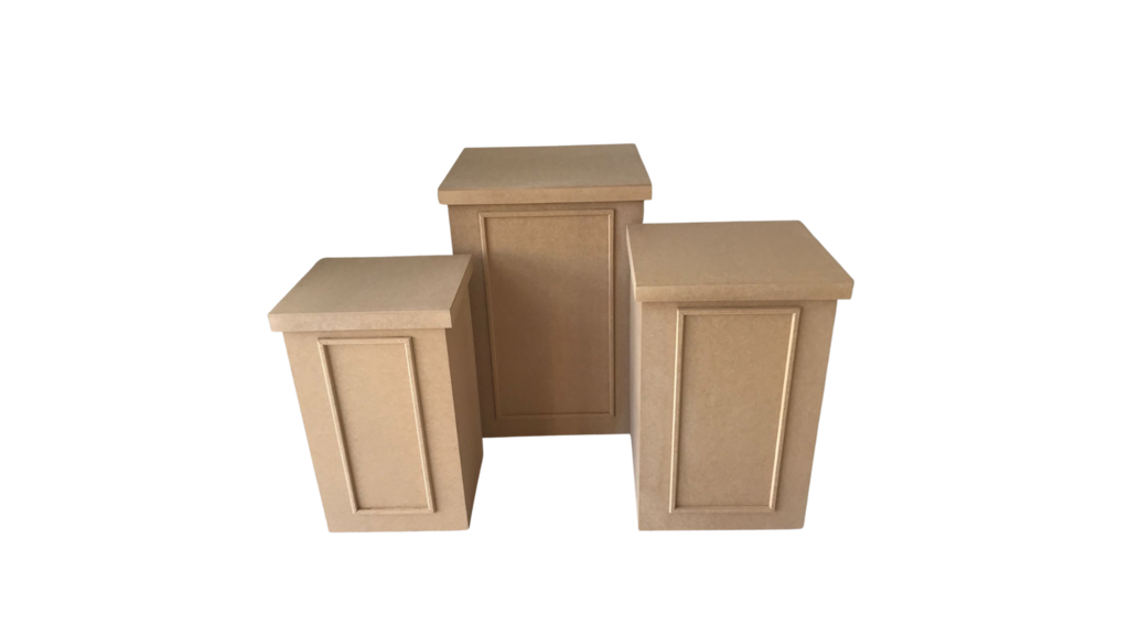 MESAS EM TRIO DE CUBOS DOBRÁVEIS BOISERIE PARA FESTA E DECOR - 5