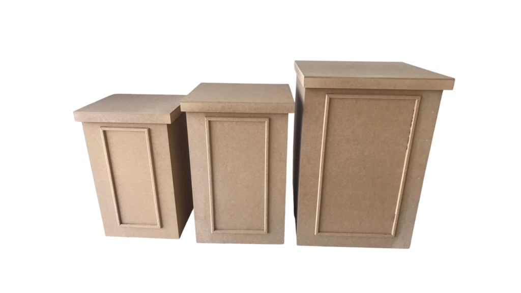 MESAS EM TRIO DE CUBOS DOBRÁVEIS BOISERIE PARA FESTA E DECOR - 8