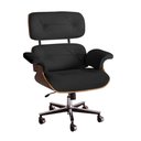 Ver imagem 1 de Poltrona Charles Eames Office Exec Couro Natural Preto