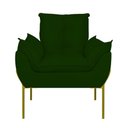 Ver imagem 4 de Poltrona Sofá Luxo Base Metal Dourada Recepção Escritório Cor:verde