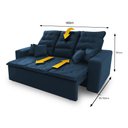 Ver imagem 3 de Sofá Retrátil e Reclinável 180cm Suede com Molas Espirais Europa King House