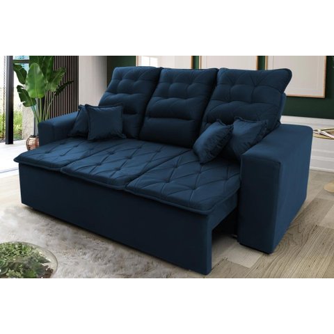 Sofá Retrátil e Reclinável 180cm Suede com Molas Espirais Europa King House