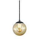 Ver imagem 1 de Pendente Globo Esfera de Vidro Âmbar 14cm - Preto