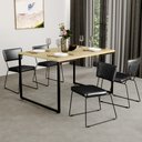Ver imagem 3 de Kit 6 Cadeiras Decorativas Estofada Sala De Jantar Base Aço Allana L02 Couríssimo Preto - Lyam