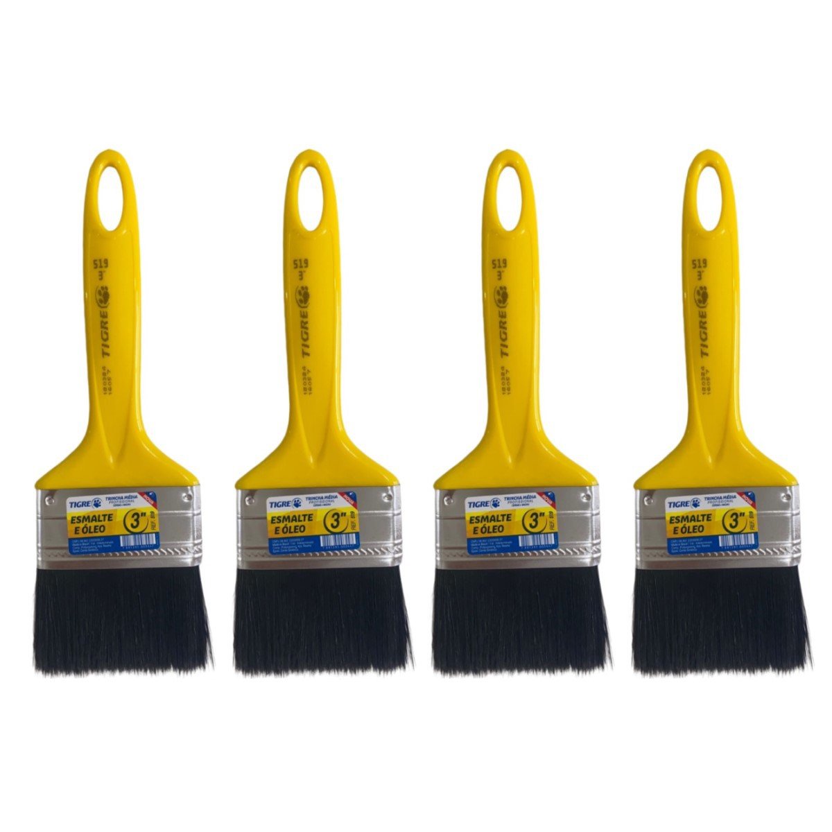 Kit 4 Trincha Pincel P/ Pintura Tinta Esmalte Óleo 3'' Tigre ...