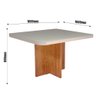 Mesa de Jantar Tampo Mdf e Vidro 1,0m X 1,0m Naturalle Roma Bom Pastor - 3